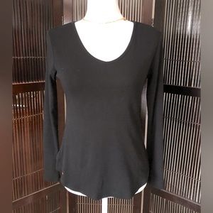 Cynthia Rowley Perfect Black Long Sleeve Top size small